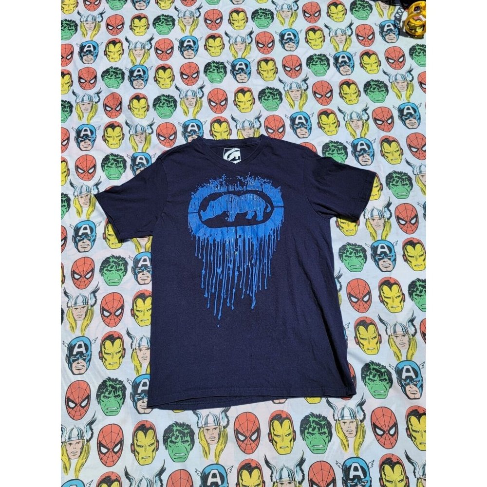 Ecko Unltd V Neck Shirt Medium 90s Skater Hiphop Streetwear Graffiti Hype... - Picture 1 of 5